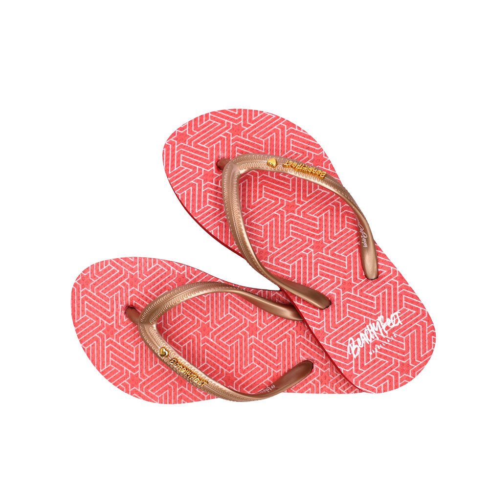 BeachyFeet - Estrellas Rojo - Kids Flip Flops