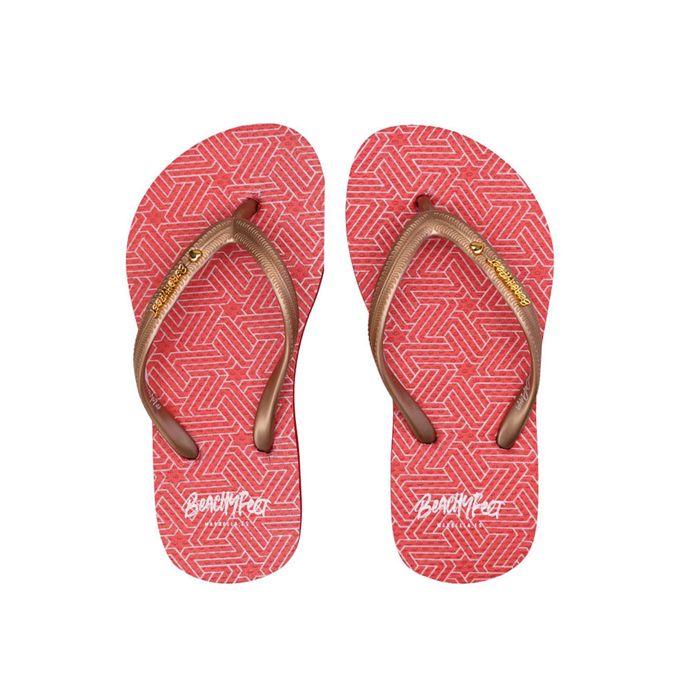 BeachyFeet - Estrellas Rojo - Kids Flip Flops